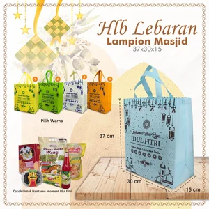 Tas Parcel Idul Fitri Tas Spunbond Lebaran Idul Fitri Goodie Bag Lebaran Parcel Tas Bingkisan Lebaran Lampion 37X30X15